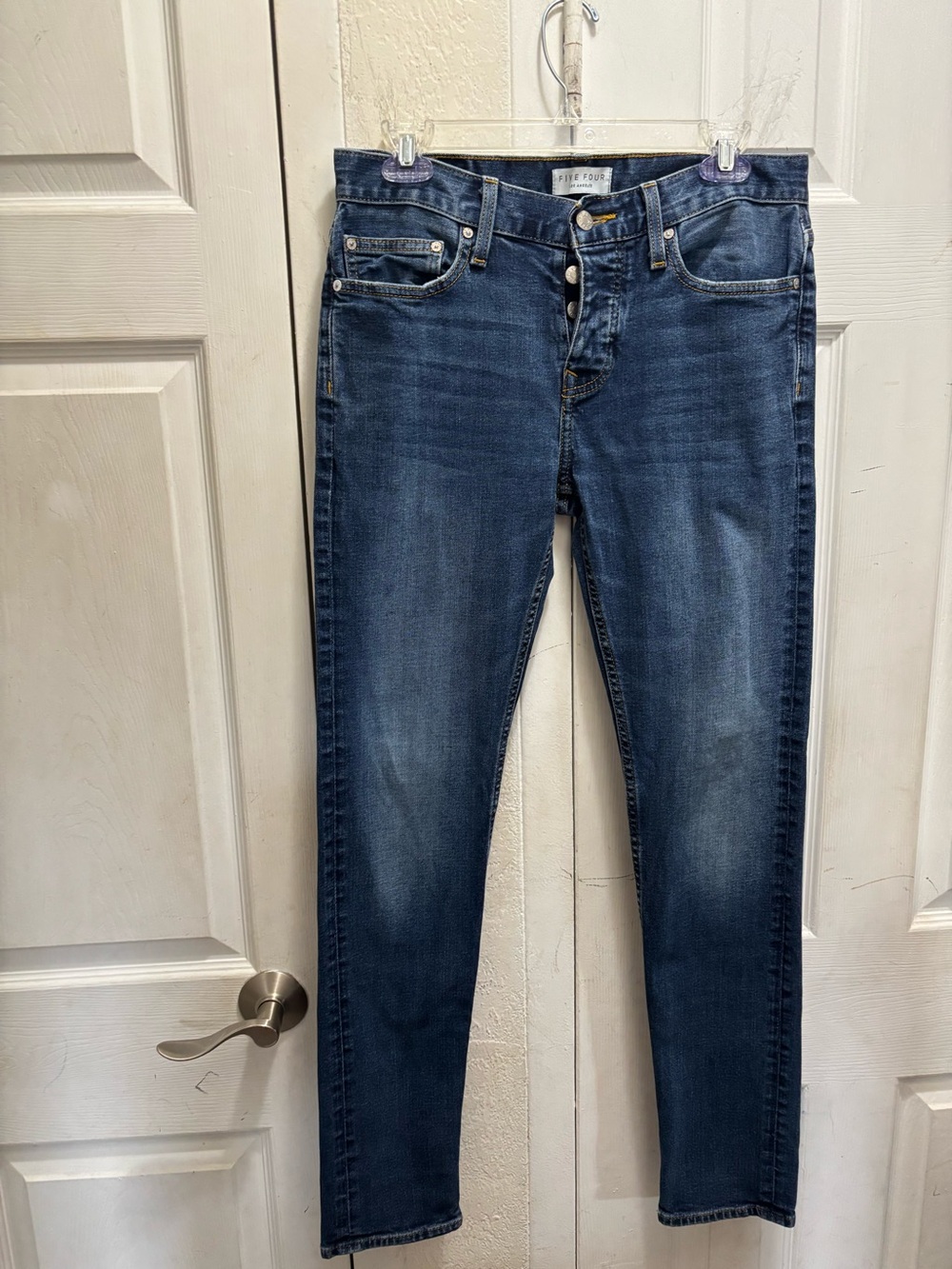 Five Four Women's Skinny Jeans in Mid/Dark Blue Stretch Denim